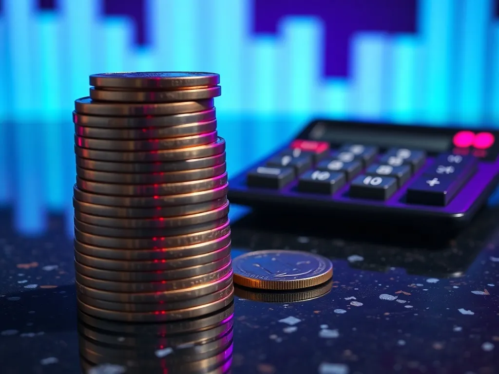 High-quality professional close-up of stacked metal coins an