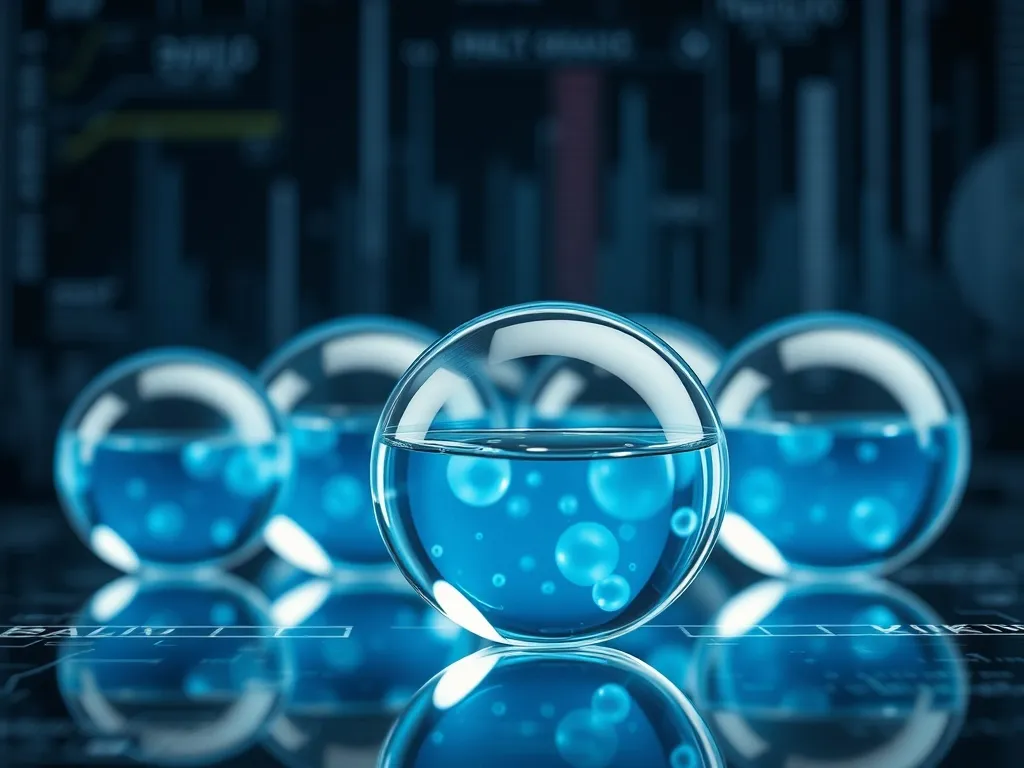 Abstract visual representation of financial liquidity, glass