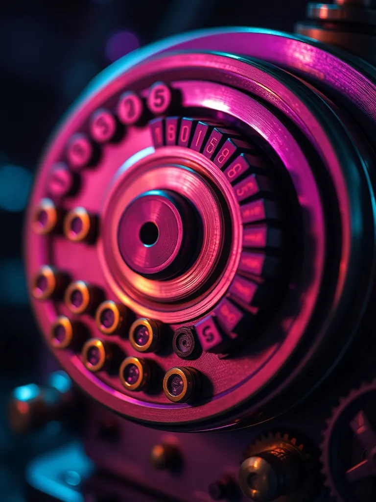 A high-quality close-up of a brass mechanical calculator or